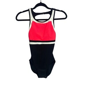 Body ID Women's Coral and Black One Piece Swimsuit with‎ Racerback Size 6